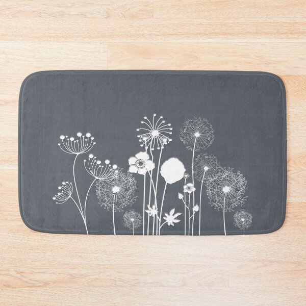 Item preview, White Wildflowers on a Charcoal Background designed and sold by squishyrainbow.