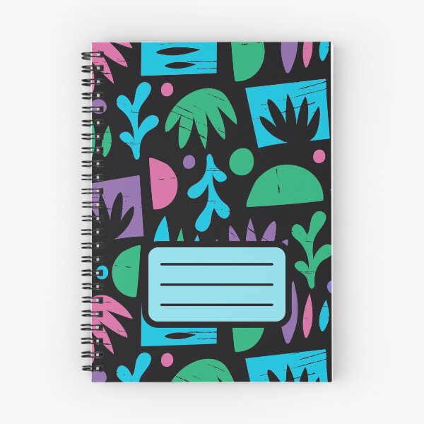 Item preview, Violet Black Green Sky Blue Fluorescent Spiral Book with Name Slip ( Violet Black Green Sky Blue Fluorescent Spiral Notebook with Name Slip) - abstract color shapes patterns designed and sold by Mushrankhan.
