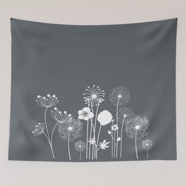 Item preview, White Wildflowers on a Charcoal Background designed and sold by squishyrainbow.