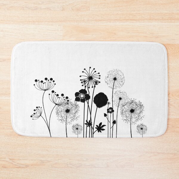Item preview, Black Wildflowers on white background designed and sold by squishyrainbow.