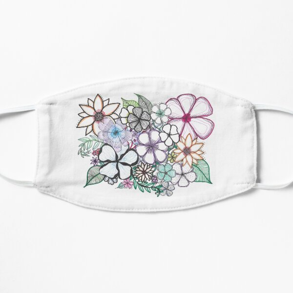 Flower clutter drawing Flat Mask