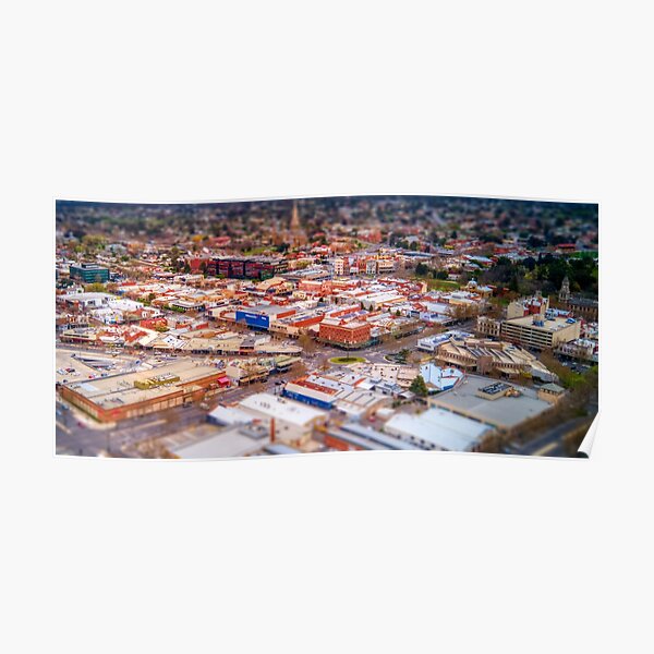 Aerial View of Bendigo Central Business District Poster