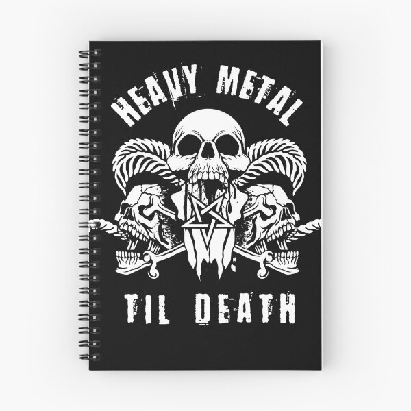 Aperçu de l'œuvre Heavy Metal Til Death Goat Skull Metalhead Headbanger créée et vendue par h44k0n.
