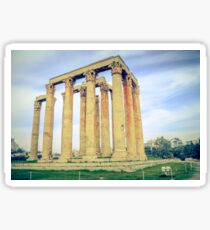 ruins of ancient temple of Zeus, Athens, Greece Sticker