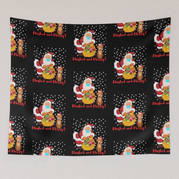 Item preview, Santa and Dog Masked and Merry Christmas designed and sold by ARUN VASWANI.