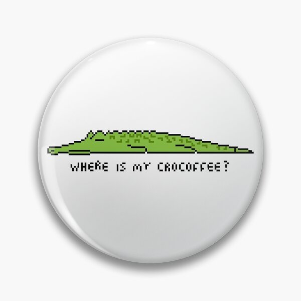 Item preview, Where Is My Crocoffee: Moody Punny Pixel Crocodile designed and sold by Crystall1z3d.