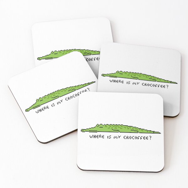 Item preview, Where Is My Crocoffee: Moody Punny Pixel Crocodile designed and sold by Crystall1z3d.