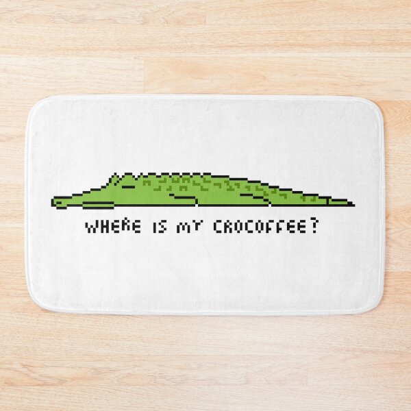 Item preview, Where Is My Crocoffee: Moody Punny Pixel Crocodile designed and sold by Crystall1z3d.