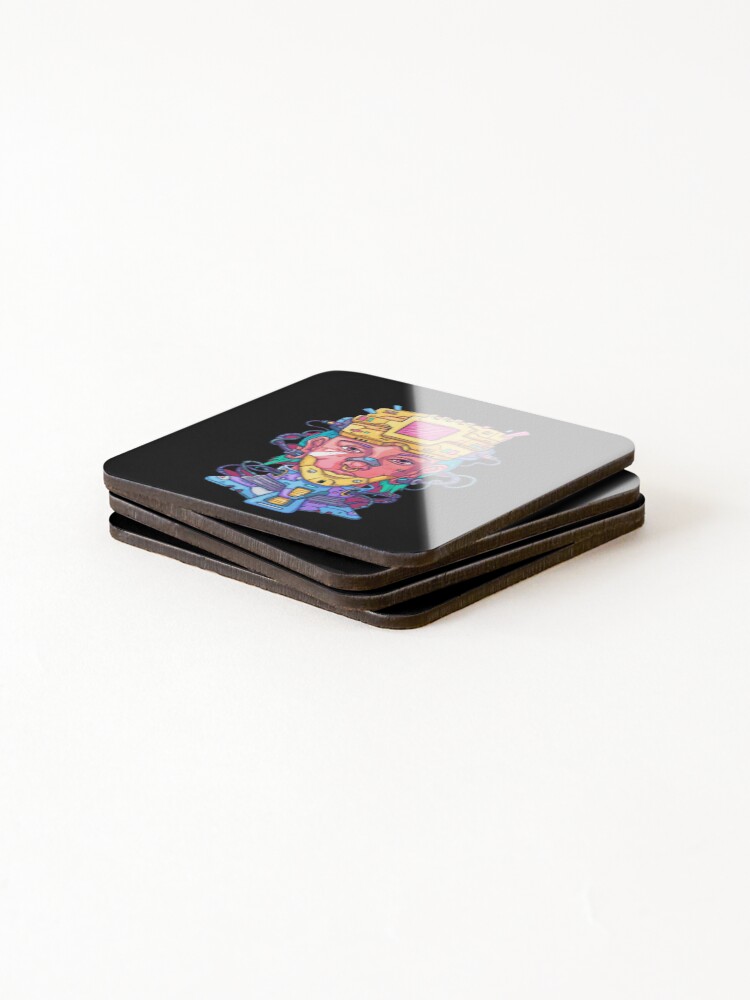 Thumbnail 4 of 5, Coasters (Set of 4), Cyborg face designed and sold by Rakos-Merch.