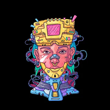 Artwork thumbnail, Cyborg face by Rakos-Merch