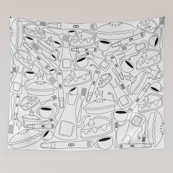 Item preview, Waitress Doodle Collage designed and sold by broadwaycantdie.