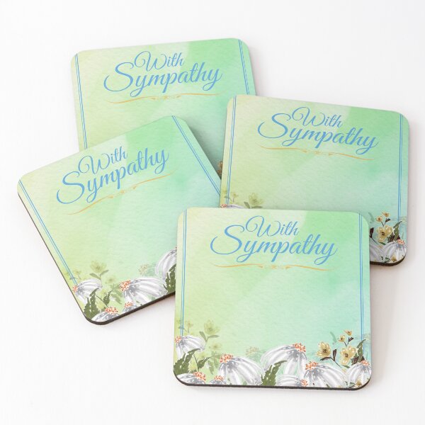 Item preview, With sympathy white and yellow flowers flower field, sympathy card, funeral card, memorial card designed and sold by DoodlesFlowers.
