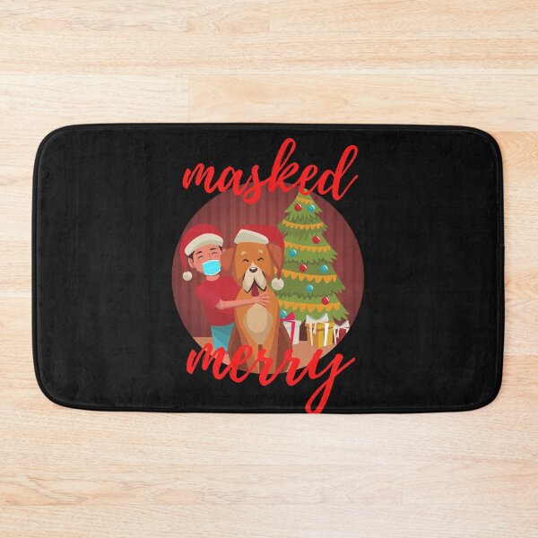 Item preview, Boy and Dog with Santa Hat Masked and Merry Christmas designed and sold by ARUN VASWANI.