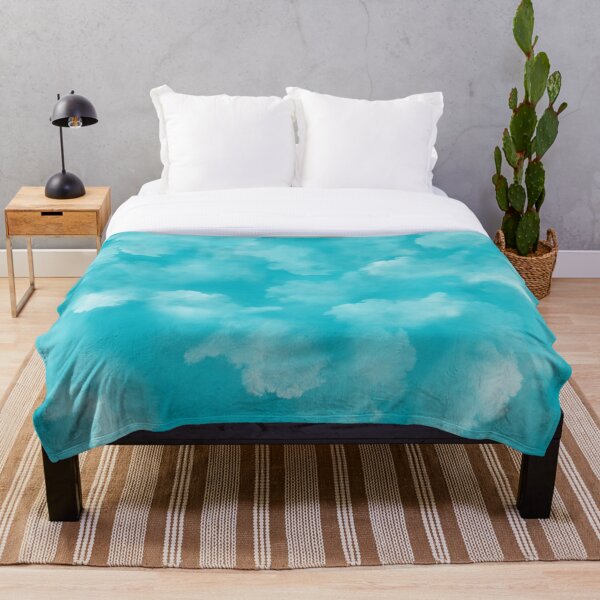 Aqua Powder Blast Pattern Throw Blanket