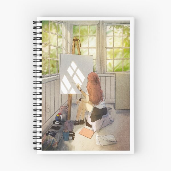 Item preview, Copy of The girl and the sun in front of the canvas. designed and sold by s1ngs0ng.