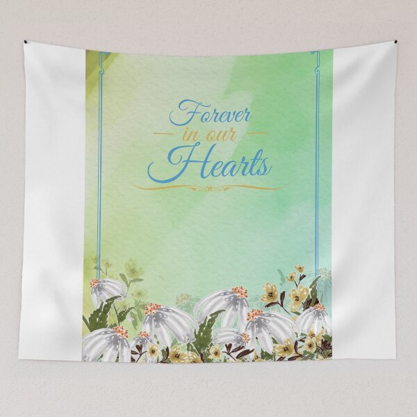 Item preview, Forever in our hearts white and yellow flowers flower field, sympathy card, funeral card, memorial card designed and sold by DoodlesFlowers.