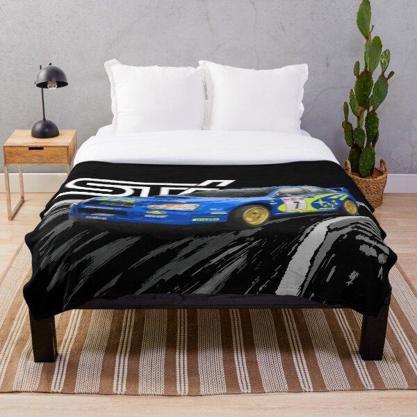 petter solberg sti world rally blue Throw Blanket