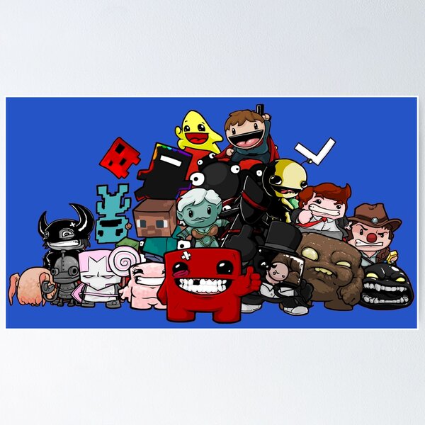 Item preview,  Image of all the characters in the game Super Meat Boy designed and sold by NikolayNekrylov.