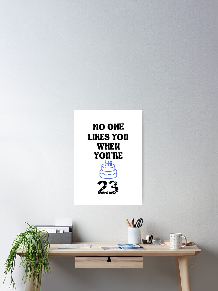 Nobody Likes You When You're 23 Funny Birthday Retro Tee  T-Shirt