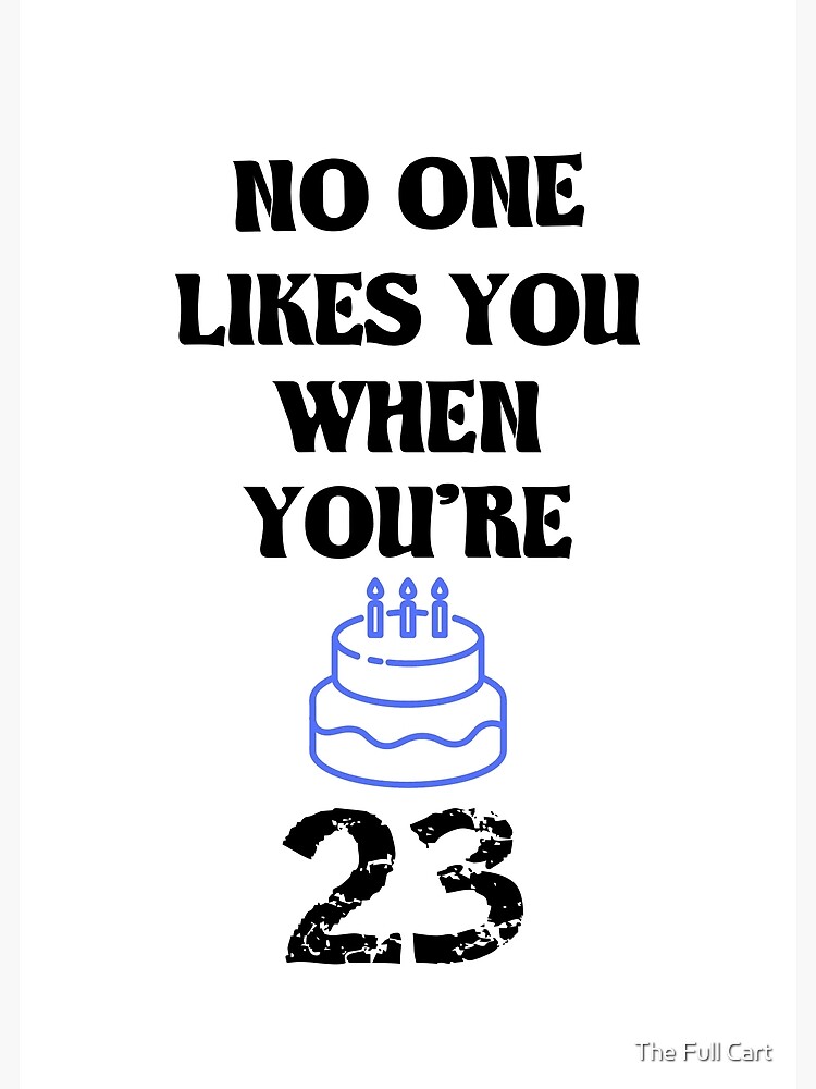 Nobody Likes You When You're 23 Funny Birthday Retro Tee  T-Shirt