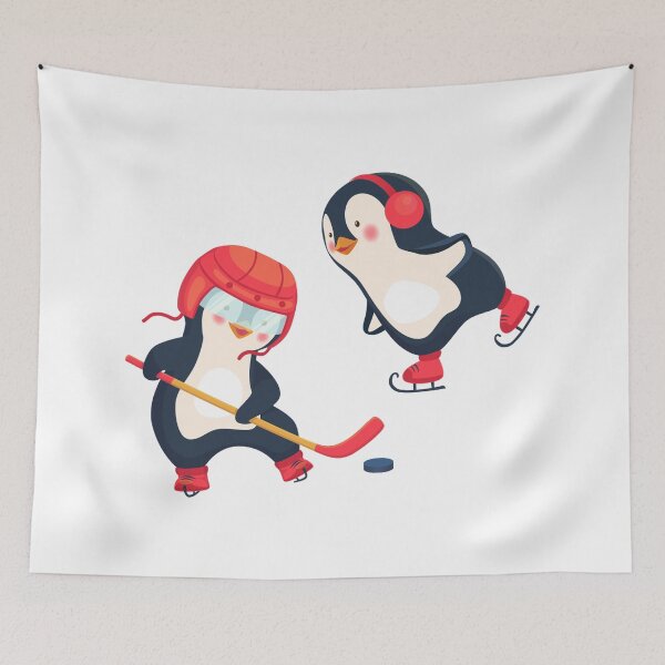 Item preview, Cute Penguin Ice Skating Winter Sports Ice Hockey Adventure designed and sold by treasure-crafts.