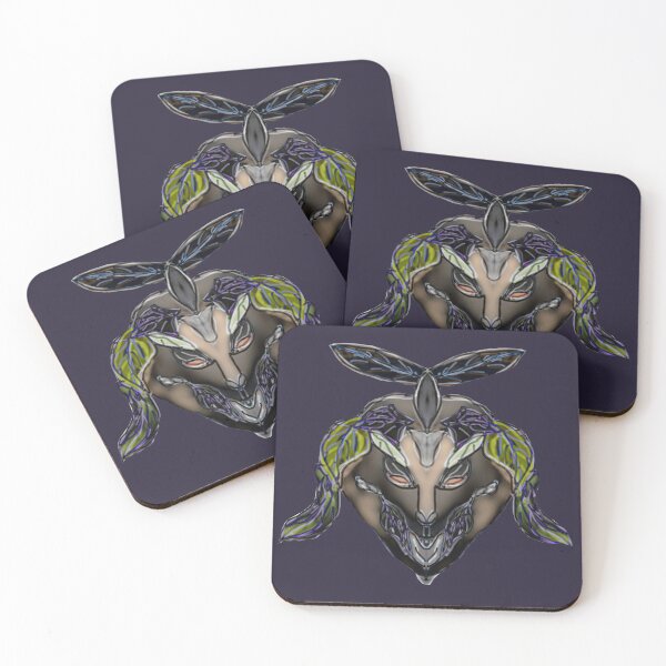 Earth goddess - darkness Coasters (Set of 4)