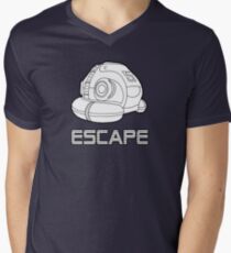 Sci-fi Escape Pod Design with Wording Men's V-Neck T-Shirt