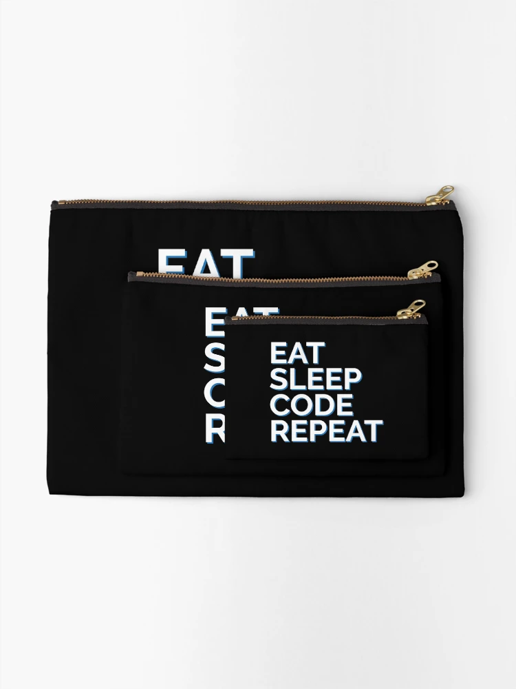 Thumbnail 2 of 4, Zipper Pouch, Eat Sleep Code Repeat Java Coder designed and sold by Sour Soul.