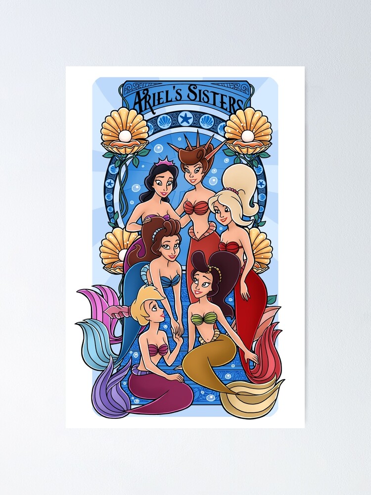 Mermaid Sisters Art Nouveau | Poster