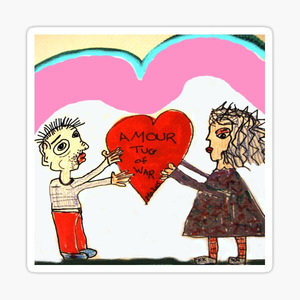 Aperçu de l'œuvre Amour Tug Of War Valentine créée et vendue par Maureen Zaharie.