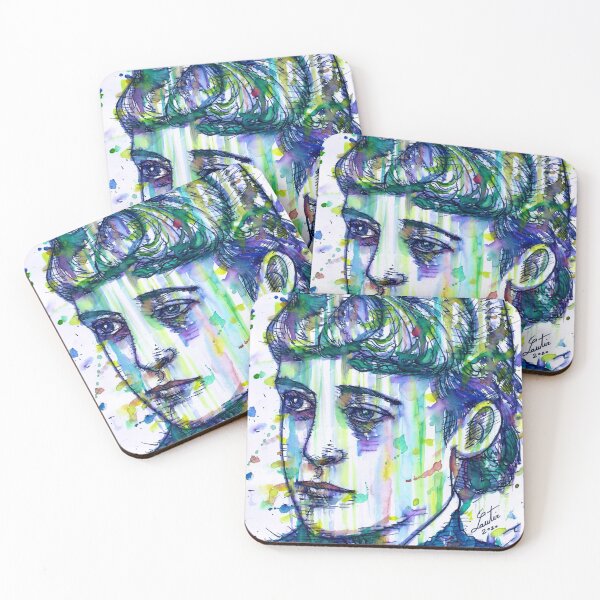 Item preview, EDITH WHARTON watercolor and ink portrait designed and sold by lautir.