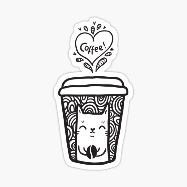 Item preview, doodle coffee cat designed and sold by kostolom3000.