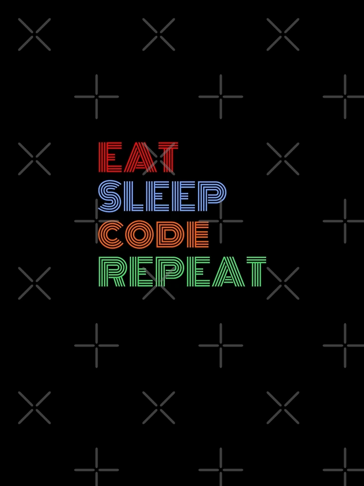 Thumbnail 5 of 5, A-Line Dress, Eat Sleep Code Repeat JavaScript Programming designed and sold by Sour Soul.