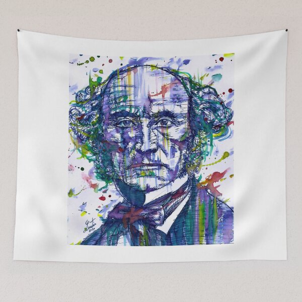 Item preview, JOHN STUART MILL watercolor and ink portrait designed and sold by lautir.