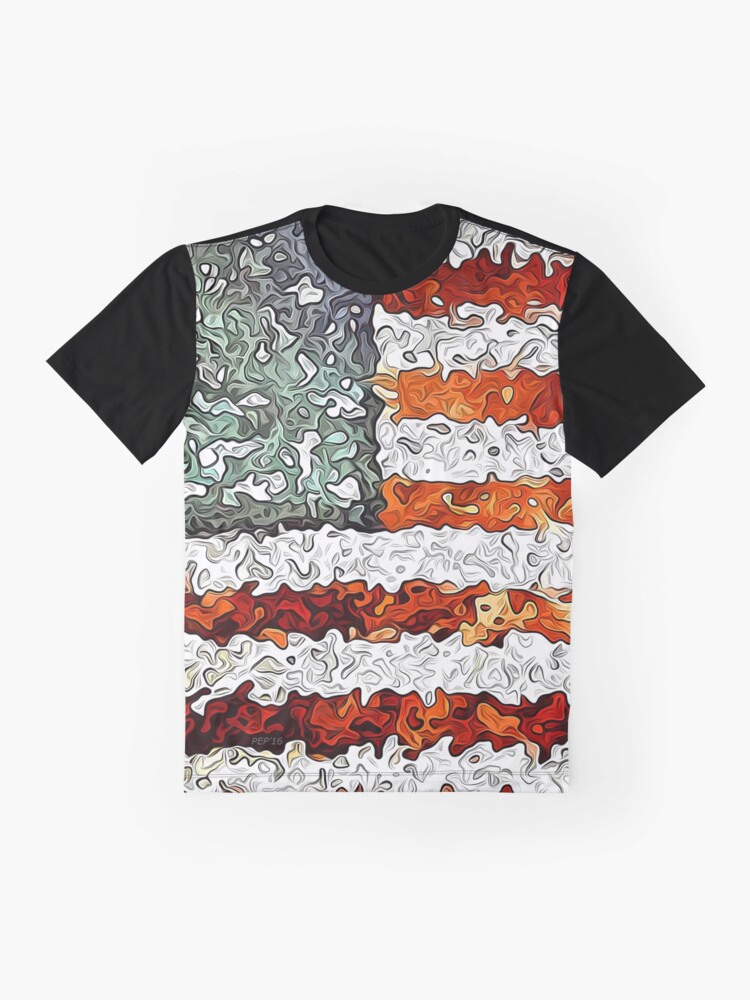Alternate view of American Flag Abstract Graphic T-Shirt