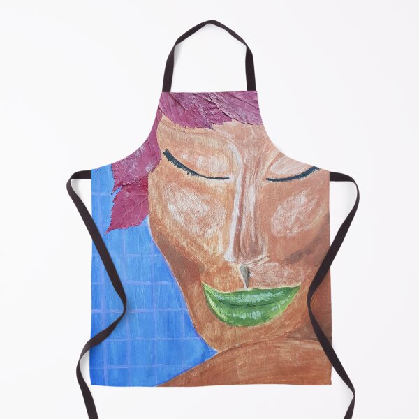 Item preview, Woman with leaves, acrylic painting on wood designed and sold by Joie-et-Poesie.