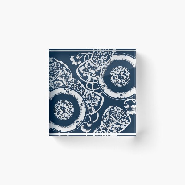 Item preview, Sailor Blue Japanese Textile Pattern - Flowers and Drums Tsuzuni designed and sold by Vintage-TM.