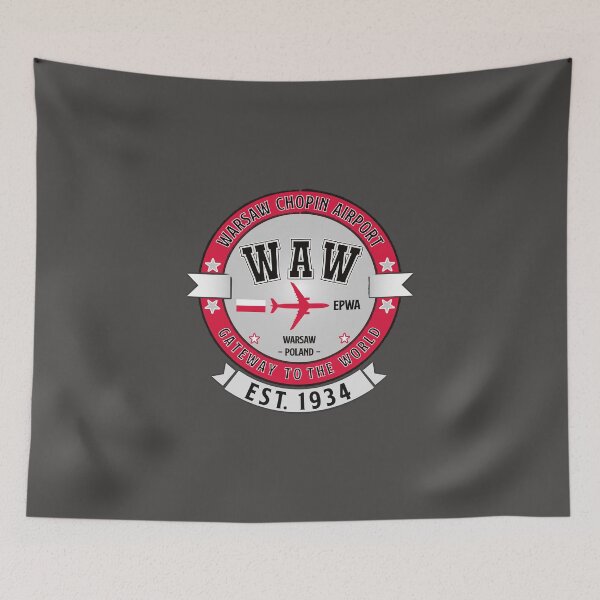 Item preview, WAW Warsaw Chopin Airport Poland - Vintage Style designed and sold by FouDeeziner.