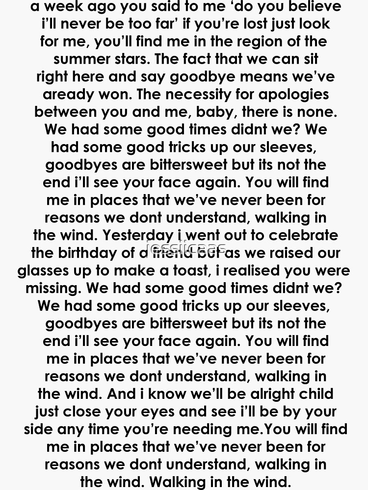 Walking In The Wind Lyrics