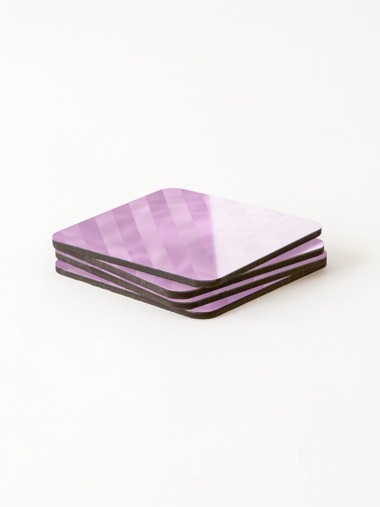 Thumbnail 4 of 5, Coasters (Set of 4), Striped Satin Ribbons in Pink designed and sold by ReesDesigns.