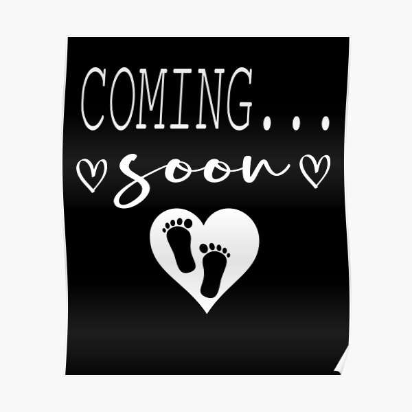 Personalised baby poster coming soon cute Copper Foil Baby Announcement Print 