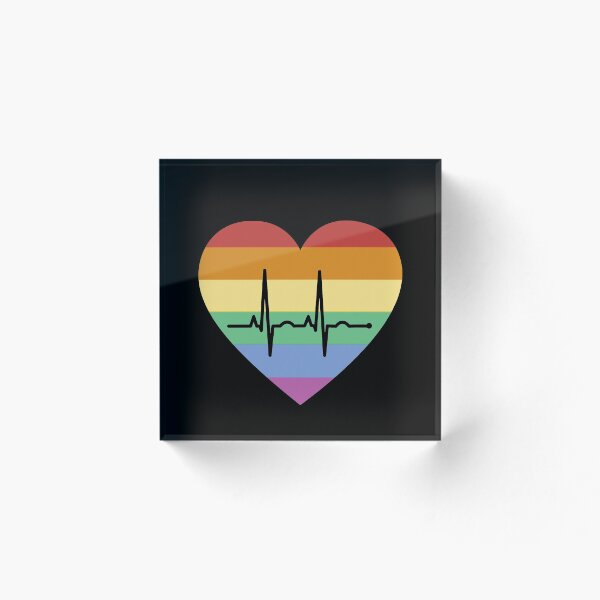 Item preview, Heartbeat rainbow flag retro designed and sold by Iwannit.