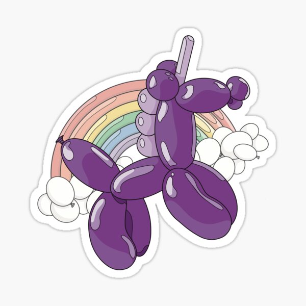 Unicorn Balloon Animal Sticker – greystreetpaper