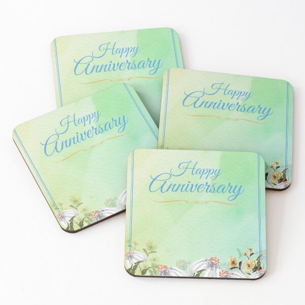 Item preview, Happy anniversary white and yellow flowers flower field, anniversary card, wedding card, celebration card designed and sold by DoodlesFlowers.