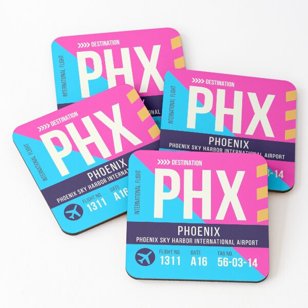 Artikelvorschau, Stilvoller Gepäckanhänger des Flughafens Phoenix (PHX) entworfen und verkauft von SLAG-Creative.