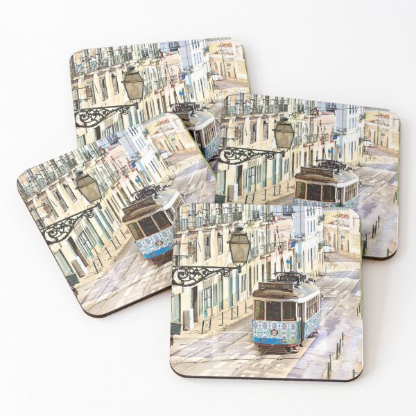 Item preview, Lisbon Tram with blue tile design on it designed and sold by Rrrainbow.