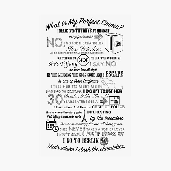 The Office: Dwight's Perfect Crime Photographic Print