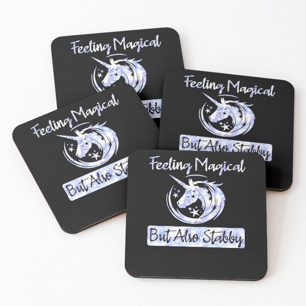 Item preview, Feeling Magical But Also Stabby Unicorn Blue designed and sold by POPHOLIC.