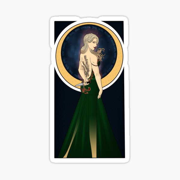 Art Nouveau Aelin Ashyver Galathynius - Throne of Glass Sticker
