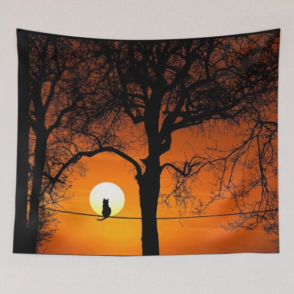 Item preview, cat watching sunset designed and sold by blurry-mind.